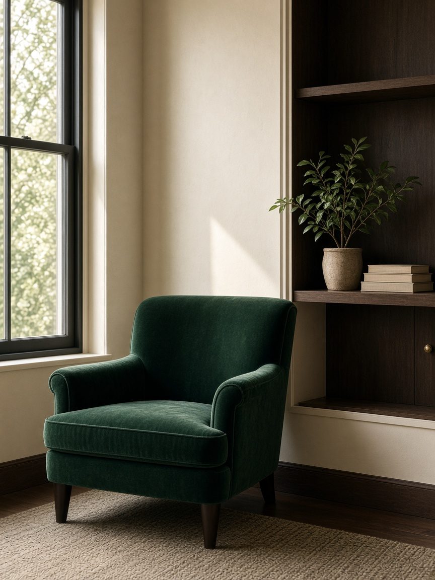 A quiet consulting corner by a window